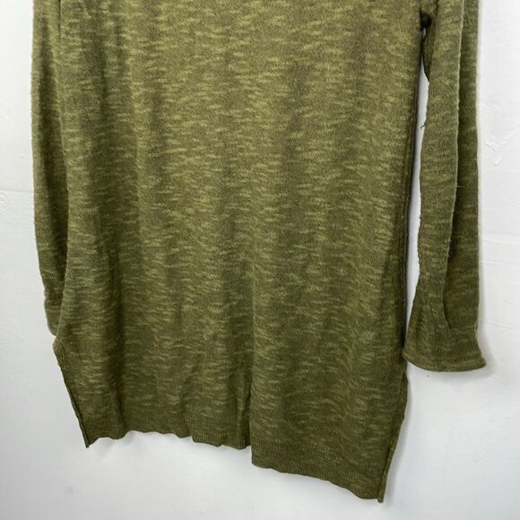 Eileen Fisher Green Organic Linen Cotton Blend Tunic Top Lightweight Sweater PM - Picture 7 of 9